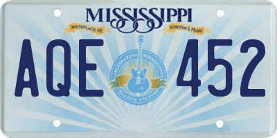 MS license plate AQE452