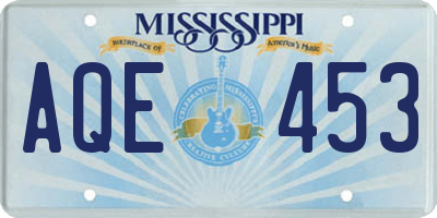 MS license plate AQE453