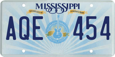 MS license plate AQE454