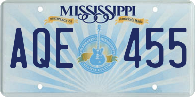 MS license plate AQE455