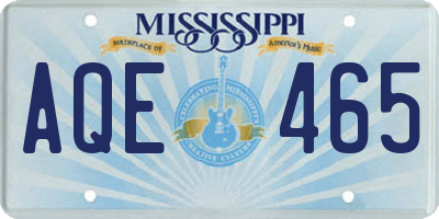 MS license plate AQE465