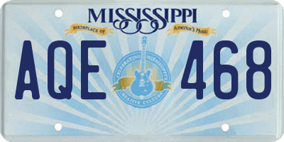 MS license plate AQE468
