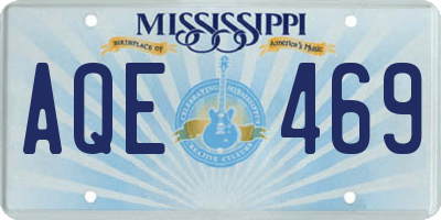MS license plate AQE469