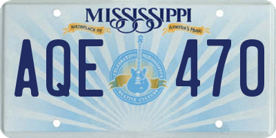 MS license plate AQE470