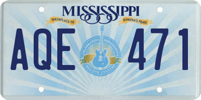 MS license plate AQE471