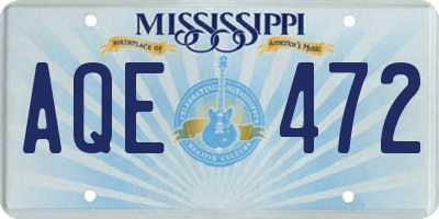 MS license plate AQE472