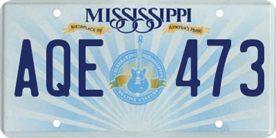 MS license plate AQE473