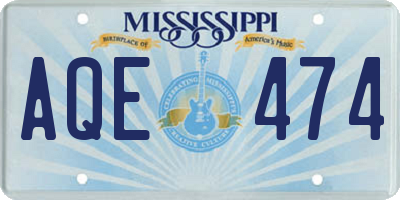 MS license plate AQE474
