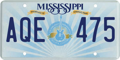 MS license plate AQE475