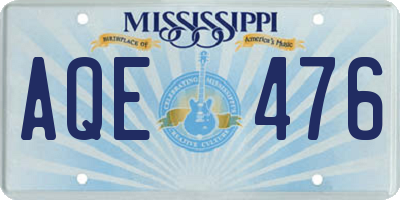 MS license plate AQE476