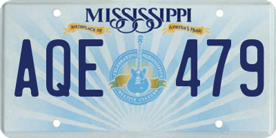 MS license plate AQE479