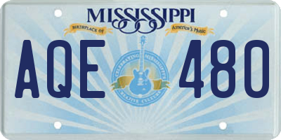 MS license plate AQE480