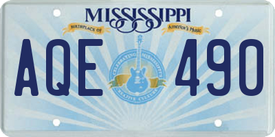 MS license plate AQE490