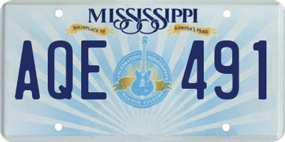 MS license plate AQE491