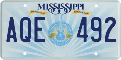 MS license plate AQE492