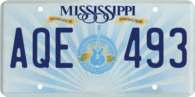 MS license plate AQE493
