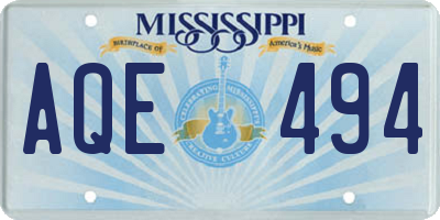 MS license plate AQE494