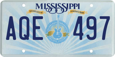 MS license plate AQE497