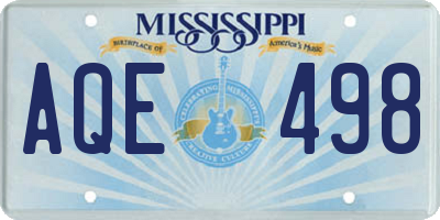 MS license plate AQE498