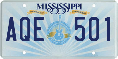 MS license plate AQE501