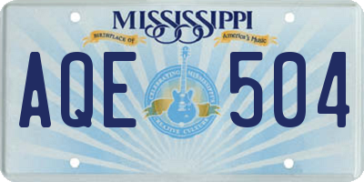 MS license plate AQE504