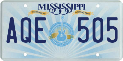MS license plate AQE505
