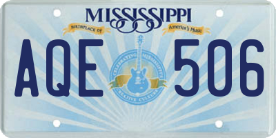 MS license plate AQE506