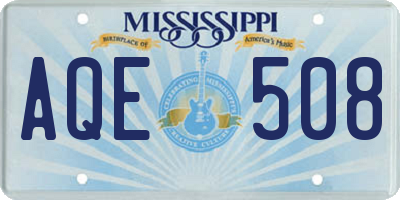 MS license plate AQE508