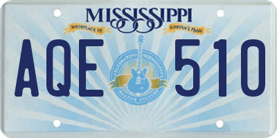 MS license plate AQE510