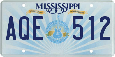 MS license plate AQE512