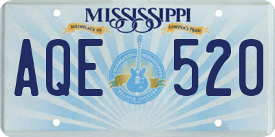 MS license plate AQE520