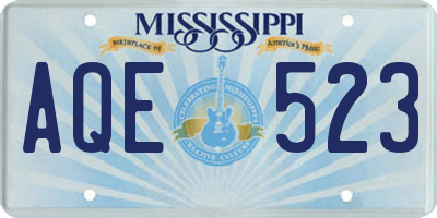 MS license plate AQE523