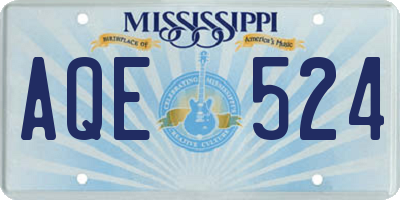 MS license plate AQE524