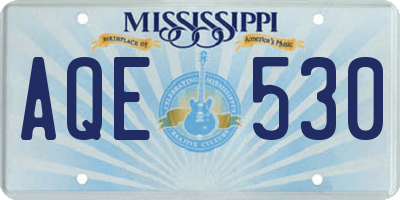 MS license plate AQE530