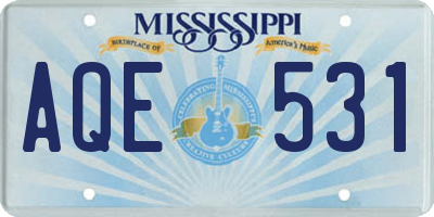 MS license plate AQE531