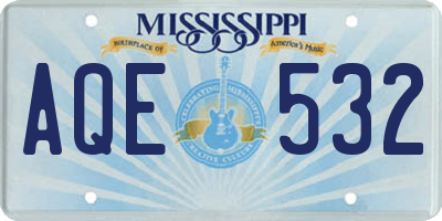 MS license plate AQE532