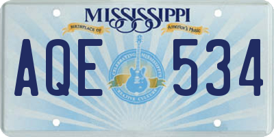 MS license plate AQE534
