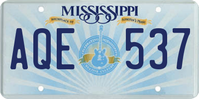 MS license plate AQE537