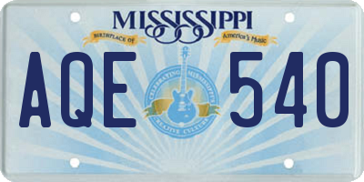 MS license plate AQE540