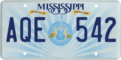 MS license plate AQE542