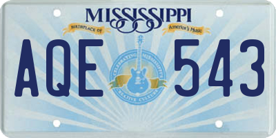 MS license plate AQE543