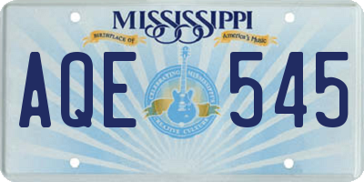 MS license plate AQE545