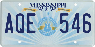 MS license plate AQE546