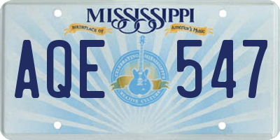 MS license plate AQE547