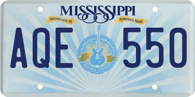 MS license plate AQE550