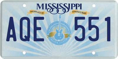 MS license plate AQE551