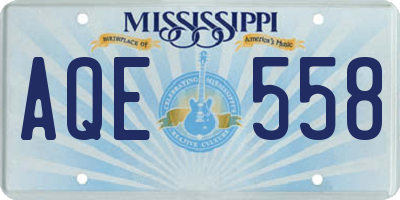 MS license plate AQE558