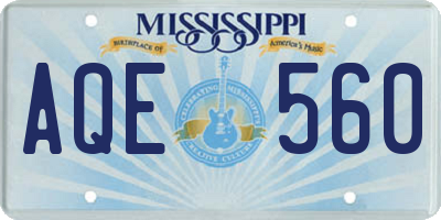 MS license plate AQE560