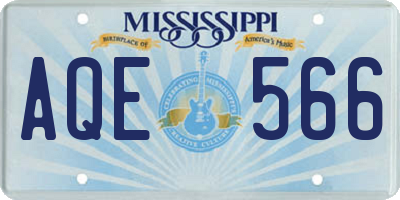 MS license plate AQE566