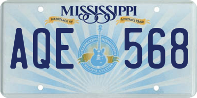 MS license plate AQE568